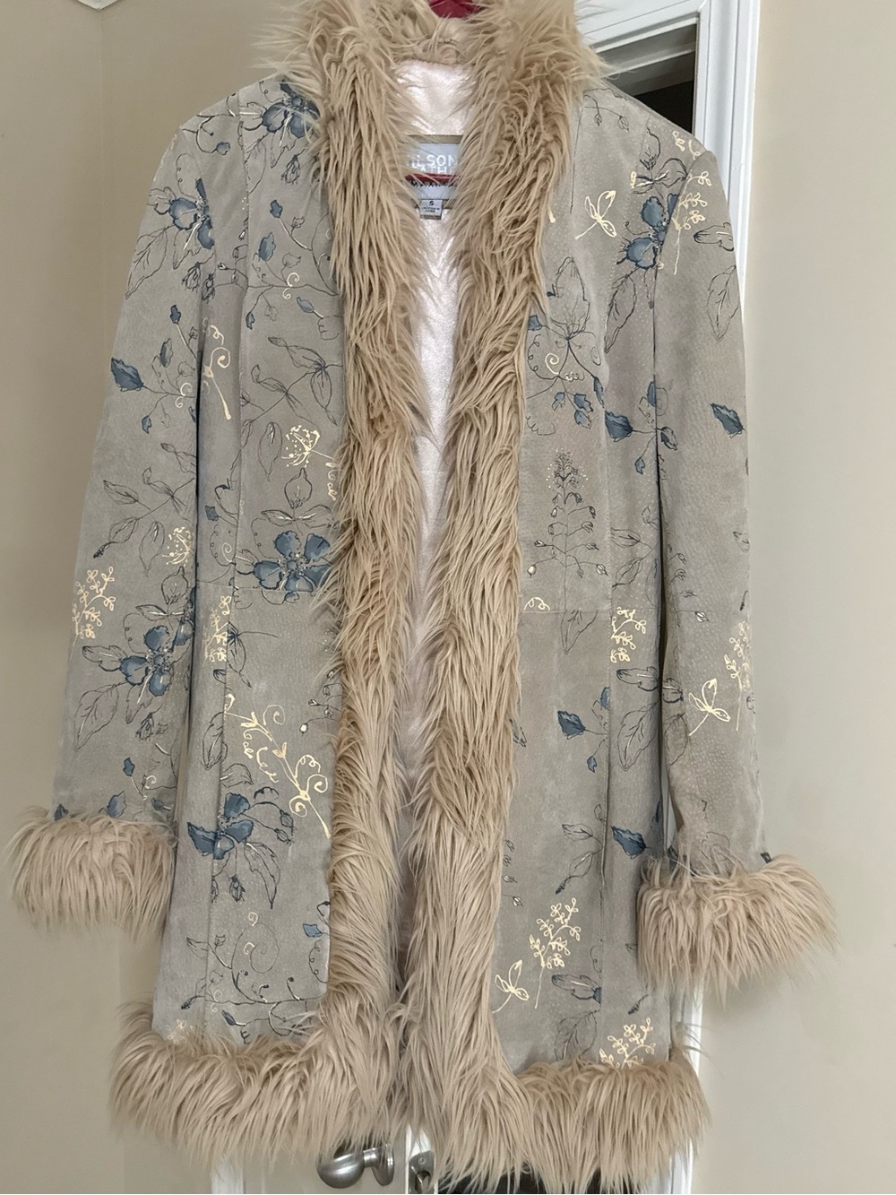 ✨ VINTAGE WILSONS LEATHER MAXIMA FLORAL COAT ✨ Size Small - Picture 2 of 14
